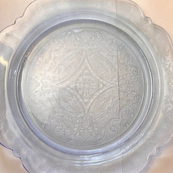 Depression / Federal Glass Plate Madrid Pattern Blues - Picture 3 of 7